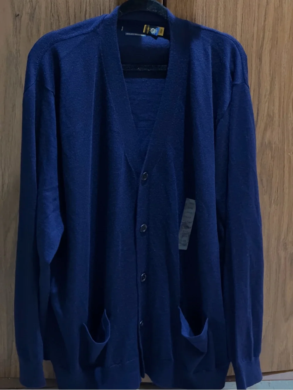 Polo Ralph Lauren Men's Navy Blue Button Cardigan Sweater 100% wool
